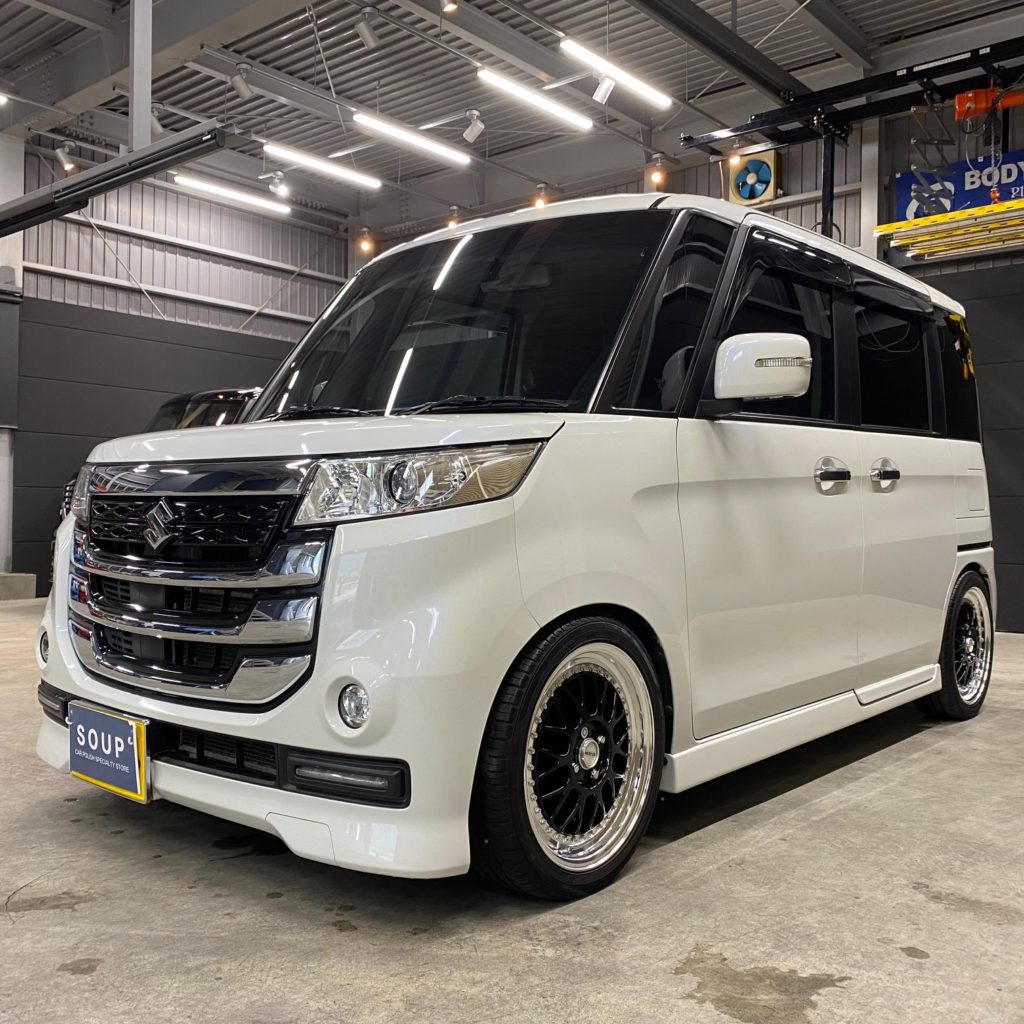 スズキ MK42S スペーシアカスタム 三好市ボディガラスコーティング