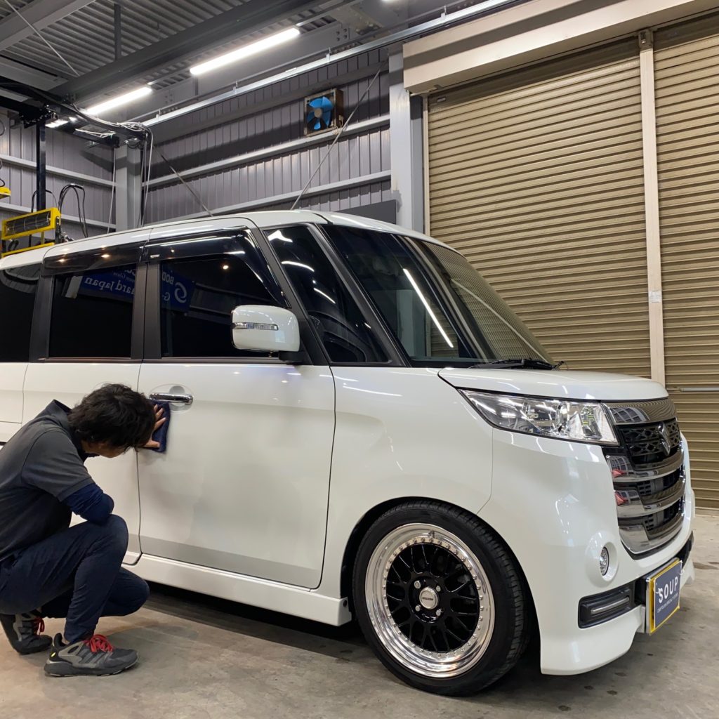 スズキ MK42S スペーシアカスタム 三好市ボディガラスコーティング