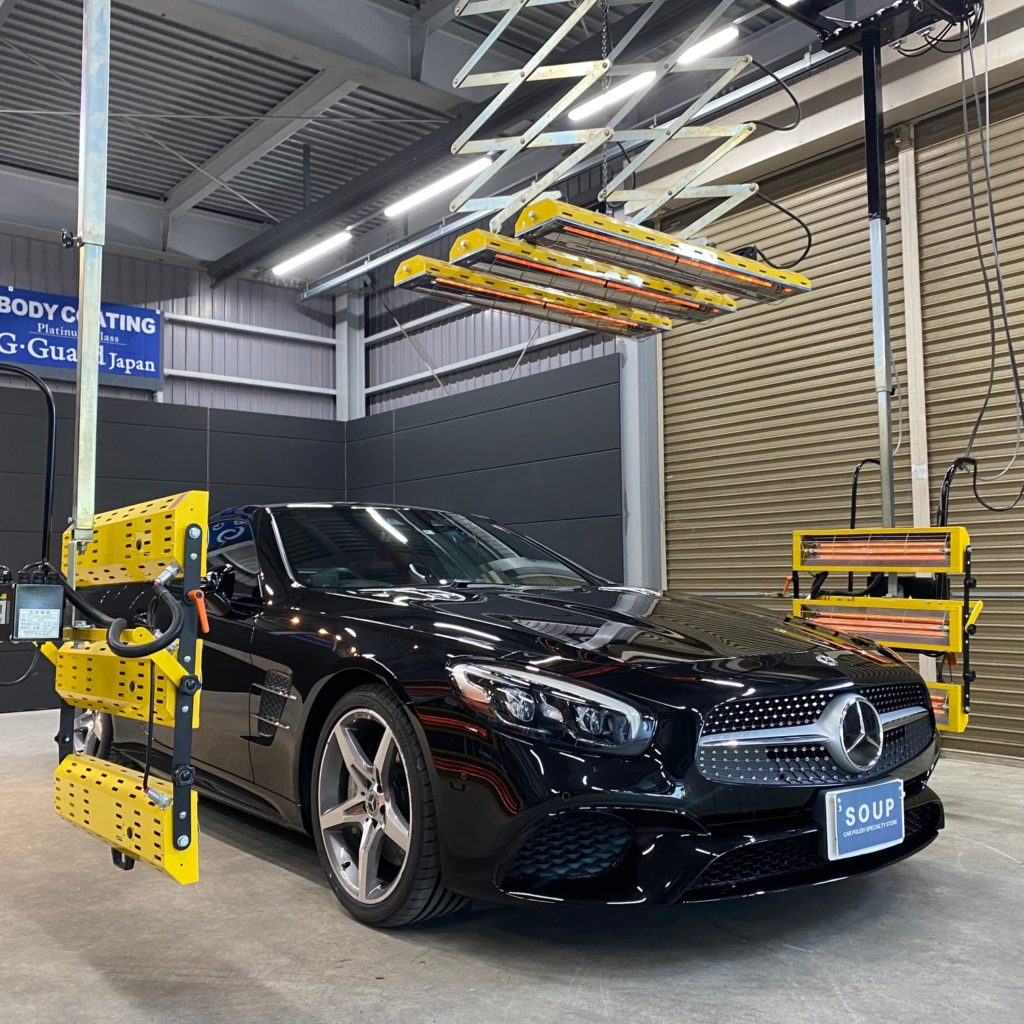 メルセデスベンツ R231 SL400 美馬市ボディガラスコーティング - 徳島