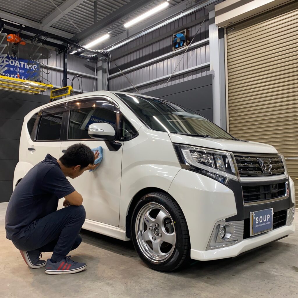 ダイハツ LA160S ムーヴカスタム 徳島県美馬市ボディガラスコーティング