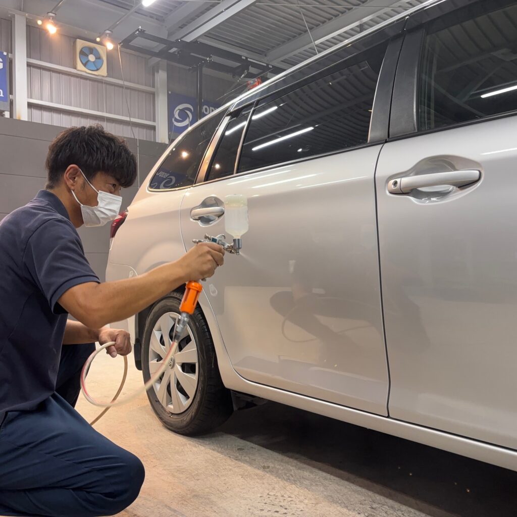 トヨタ NZE164 カローラフィールダー 徳島県三好郡ボディガラスコーティング スプレーガン コーティング施工