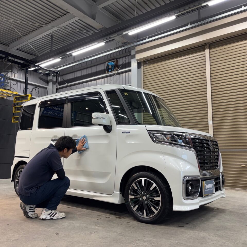 スズキ MK53S スペーシアカスタム 徳島県三好市ボディガラスコーティング