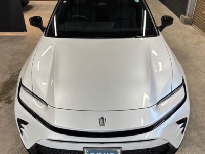 トヨタ・クラウンスポーツ(AZHS36型)、徳島県のカーコーティング専門店SOUPでコーティングメンテナンスとフロントウィンドウ撥水コートを実施。
