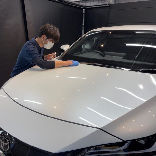 新車トヨタ ハリアー（MXUA80)にSystemX Crystal SSを施工。 徳島県のカーコーティング専門店SOUPによる艶やかで高耐久なセラミックコーティング仕上げ。