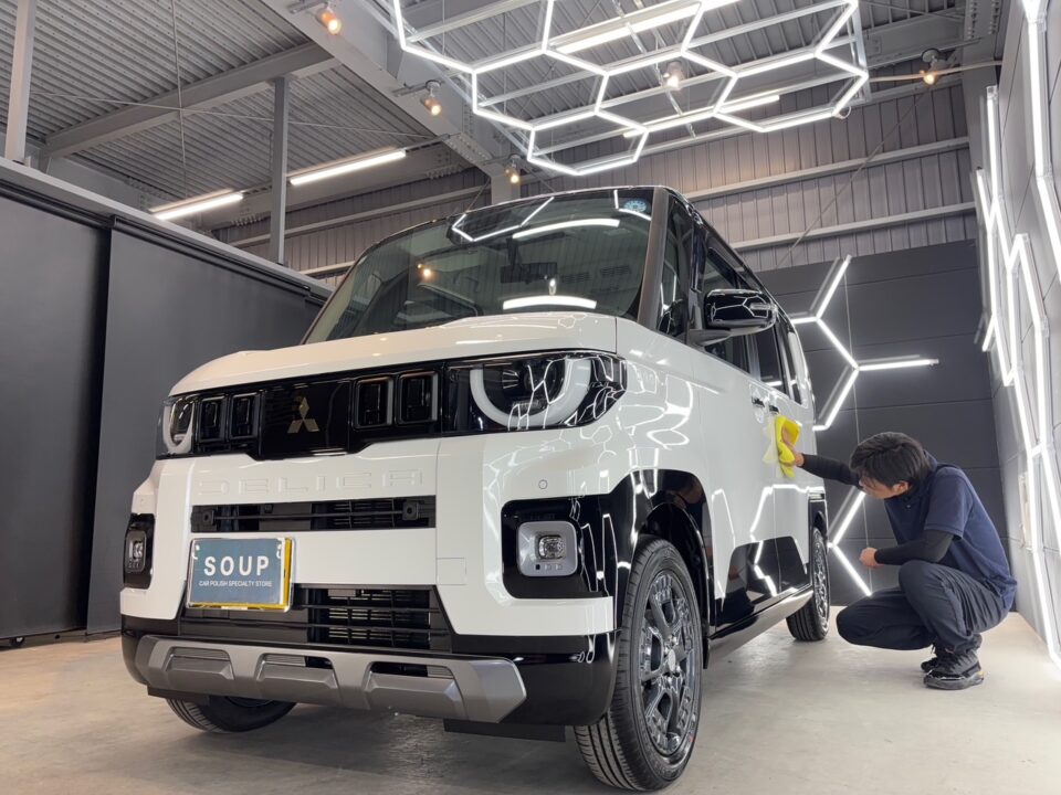 ミツビシ 新車 BA6A デリカミニのコーティング施工記録写真